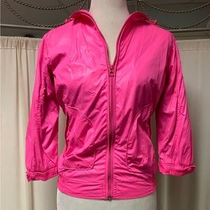 Bomboogie Full Zip Hooded Cropped Jacket 1/2 Sleeve Snap Button